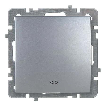 Выключатель одноклавишный перекрестный серебро 10A ИП20 220V NILSON