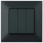 Тройной выключатель накладной черный 10A IP22 220V NE-AD