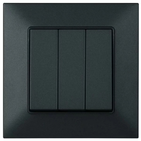 Întrerupător triplu aparent negru 10A IP22 220V NE-AD