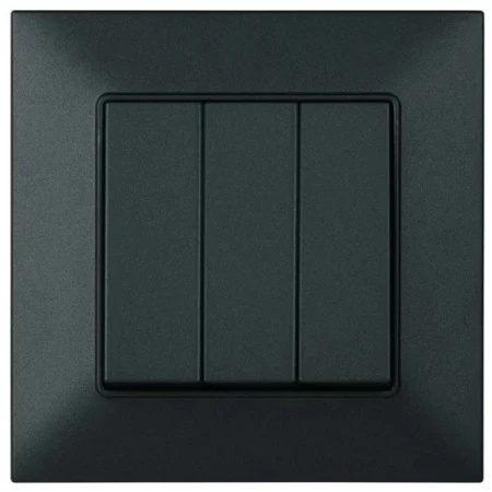Тройной выключатель накладной черный 10A IP22 220V NE-AD