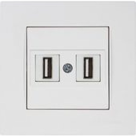 Priză dublă cu USB albă incorporabilă IP20 220V rita Mutlusan