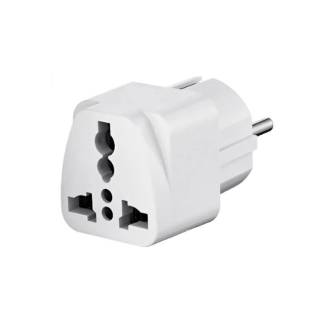 Adaptor UK-EU cu împământare alb 16A Neomax