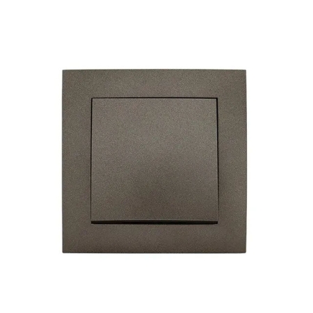 Выключатель одноклавишный встраиваемый проходной графитовый 10A 220V rosa Злмос