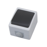 Întrerupător unitar aparent gri 10A IP54 220V atom Horoz