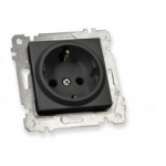 Розетка с заземлением черная встраиваемывая 16A ИП20 220V rita Mutlusan