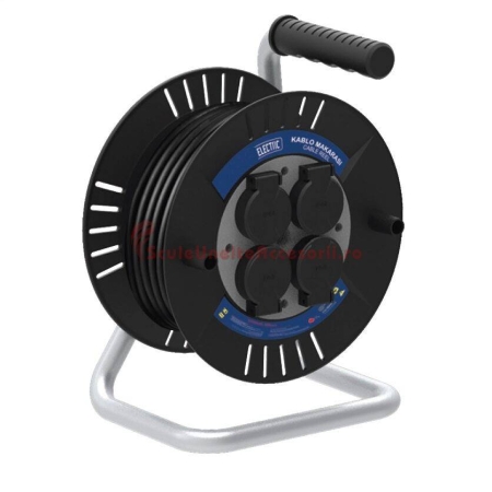 Кабельный барабан 4 гнезда черный Horoz