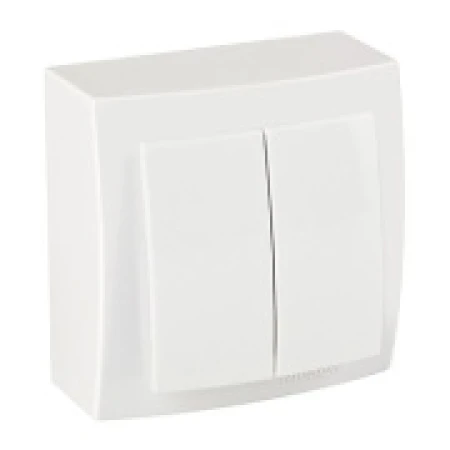 Întrerupător dublu aparent alb 16A IP20 220V NILSON