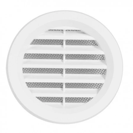 Grilaj de ventilare cu sită alb plastic 125mm Ventika