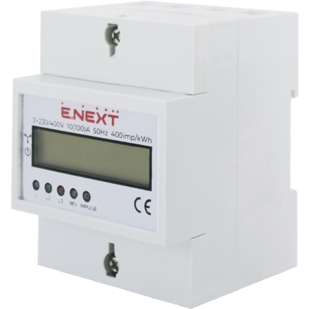 Contor electric trifazat pentru șină Enext