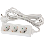 Prelungitor cu 3 prize cu împământare cu protecție alb 5m 220V 16A 3х1.0 mm² 220V Enext