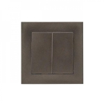 Выключатель двухклавишный встраиваемый графитовый 10A ИП20 220V rosa Злмос