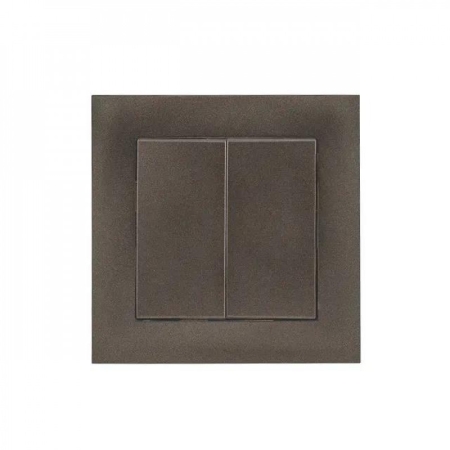 Întrerupător dublu incorporabil grafit 10A IP20 220V rosa Elmos