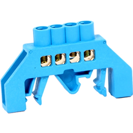 Шина нулевая в корпусе на DIN -рейку синий 4P