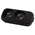 Блок с 2 розетками черный 10A TDM