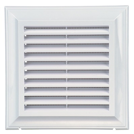 Вентиляционная решетка с сеткой белый пластик 254x184mm Ventika