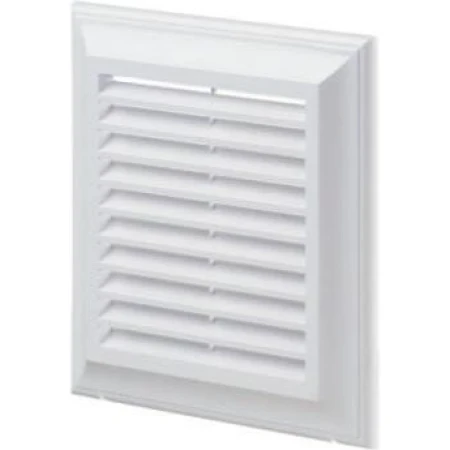 Grilaj de ventilare cu sită alb plastic 184x184mm Ventika