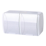 Priză dublă cu capac cu împământare albă aparentă 16A IP54 220V Enext