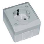 Розетка с заземлением серый накладная 16A ИП54 220V nora Grey Mutlusan