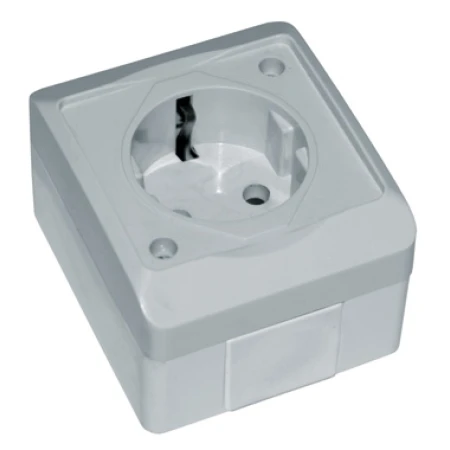 Priză cu împământare gri aparentă 16A IP54 220V nora Grey Mutlusan