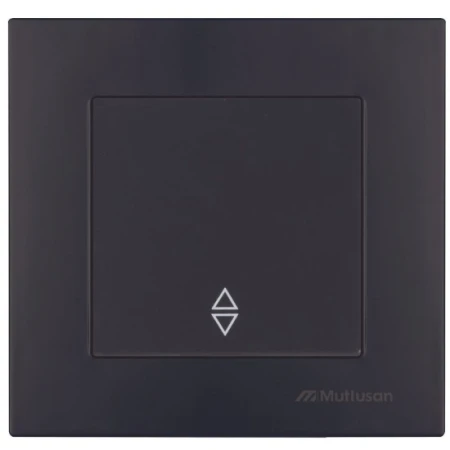 Выключатель одноклавишный встраиваемый проходной черный 10A ИП20 220V rita Mutlusan