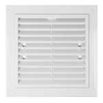 Grilaj de ventilare cu sită alb plastic 184x184mm Ventika