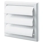 Grilaj de ventilare cu sită alb plastic 186 x 186 x 125 mm Ventika