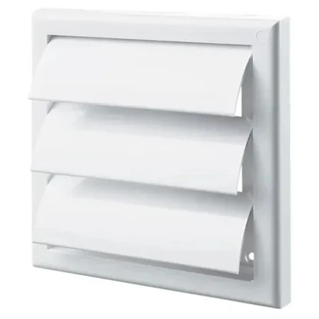 Grilaj de ventilare cu sită alb plastic 186 x 186 x 125 mm Ventika
