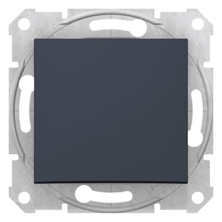 Переключатель одноклавишный перекрёстный встраиваемый черный 10A ИП20 220V rita Mutlusan