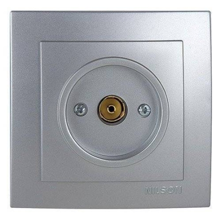Розетка компьютерная для ТВ серый 16A ИП20 220V NILSON