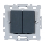 Întrerupător dublu incorporabil cap-scară negru 10A IP20 220V rita Mutlusan