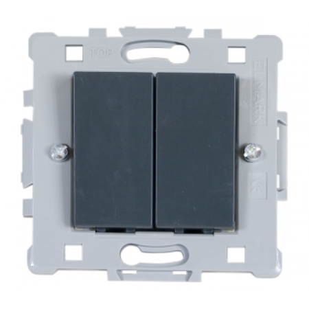 Întrerupător dublu incorporabil cap-scară negru 10A IP20 220V rita Mutlusan