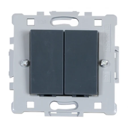 Întrerupător dublu incorporabil cap-scară negru 10A IP20 220V rita Mutlusan