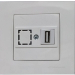 Priză de date cu USB albă incorporabilă IP20 220V rita Mutlusan