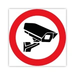 Наклейка 10x10cm внимание видеонаблюдение