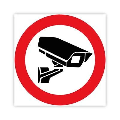 Autocolant 10x10cm atenție, videoregistrare Autocolant 10x10cm atenție, videoregistrare