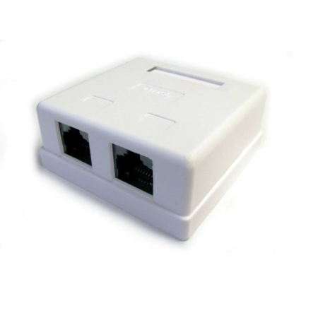 Priză dublă aparentă albă 220V CAT5 220V Kasan