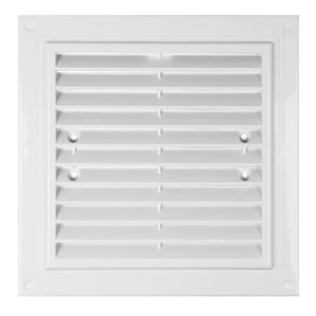 Вентиляционная решетка с сеткой белый пластик 184x184mm Ventika