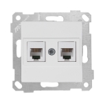Двойная розетка для данных белая встраиваемывая ИП20 220V rita Mutlusan