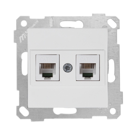 Priză dublă de date albă incorporabilă IP20 220V rita Mutlusan
