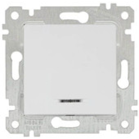 Выключатель одноклавишный встраиваемый с подсветкой белый 10A ИП20 220V rita Mutlusan
