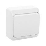 Выключатель  с возвратом накладной белый 10A ИП44 220V Злмос