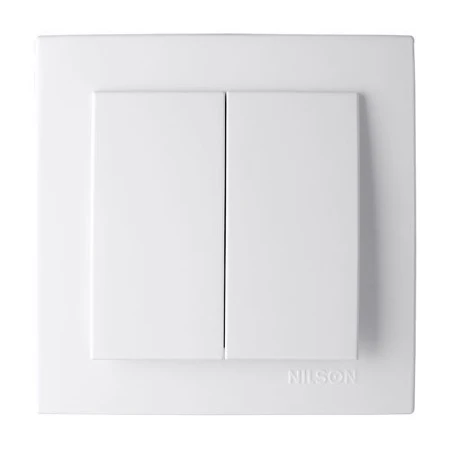 Întrerupător dublu incorporabil cap-scară alb 10A IP20 220V jasmin Elmos