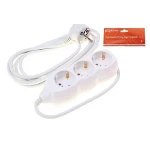 Удлинитель с 3 розетками с заземлением белый 1,5M 16A 3х1.0 мм² 220V TDM