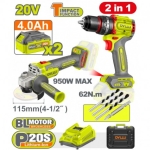 SET MASINA DE INSUR+POLIZOR UNGHI.CU ACUM.20V 2Ah DYLLU