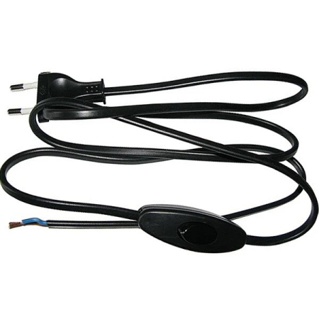 FISA CU CABLU+BUTON 2X0.75MM 3M IP20 NEGRU ORNO