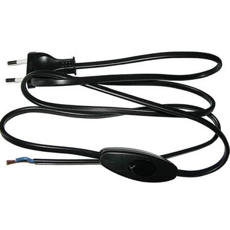 FISA CU CABLU+BUTON 2X0.75MM 3M IP20 NEGRU ORNO