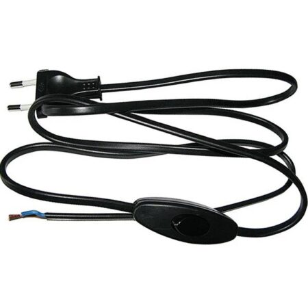 FISA CU CABLU+BUTON 2X0.75MM 3M IP20 NEGRU ORNO