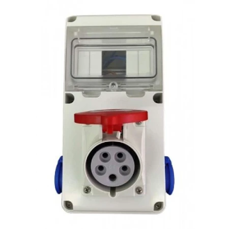 Розетка комбинированная с заземлением 32A ИП44 5P+2euro 380B Scame