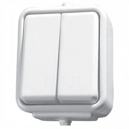 Întrerupător dublu aparent gri 10A IP54 220V nora Grey Mutlusan