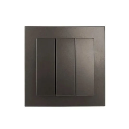 Тройной выключатель встраиваемый графитовый 10A ИП20 220V rosa Злмос